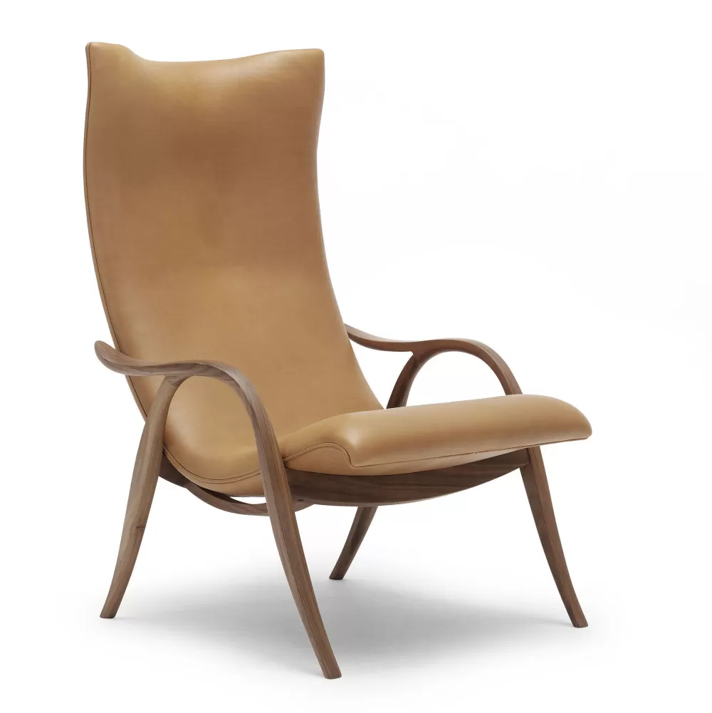 Poltrone Singole^Carl Hansen & Søn Fh429 | Poltrona | Noce/Pelle Cognac