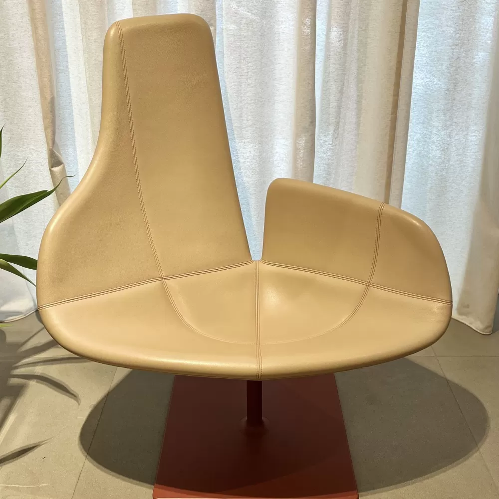 Poltrone Singole^Moroso Fjord | Poltrona Girevole In Pelle | Ex - Display