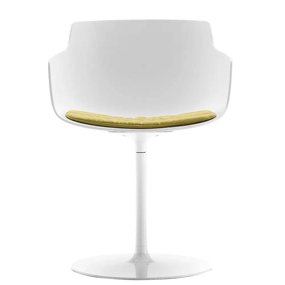 Sedie^MDF Italia Flow Slim Chair | Sedia Con Base A Stelo | Bianco