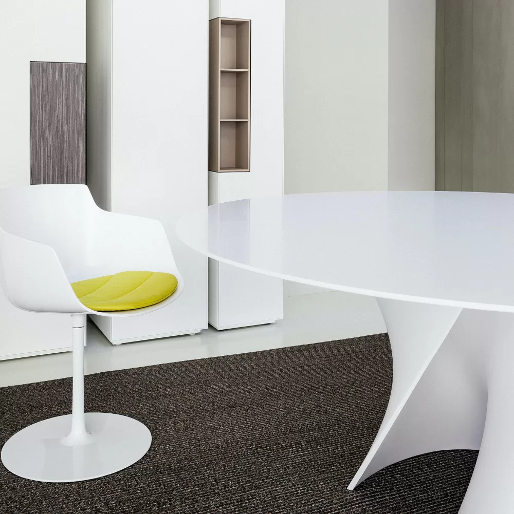 Sedie^MDF Italia Flow Slim Chair | Sedia Con Base A Stelo | Bianco