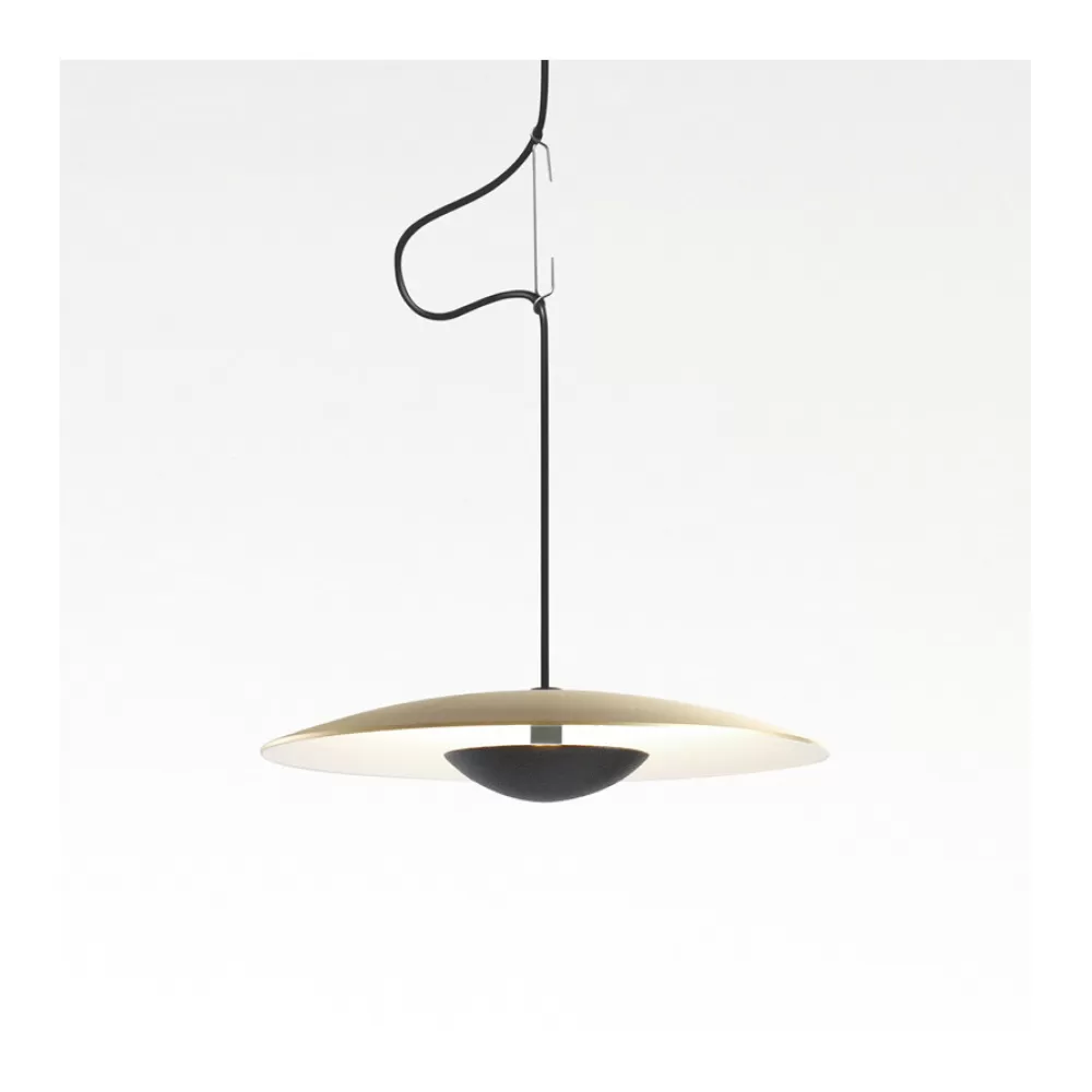 Lampade A Sospensione^Marset Ginger 32 | Lampada A Sospensione | Ottone Spazzolato-Bianco