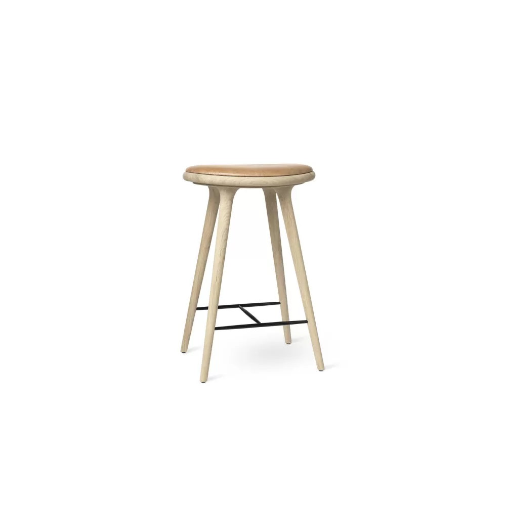 Sgabelli^Mater High Stool | Sgabello69 Cm | Rovere - Cuoio