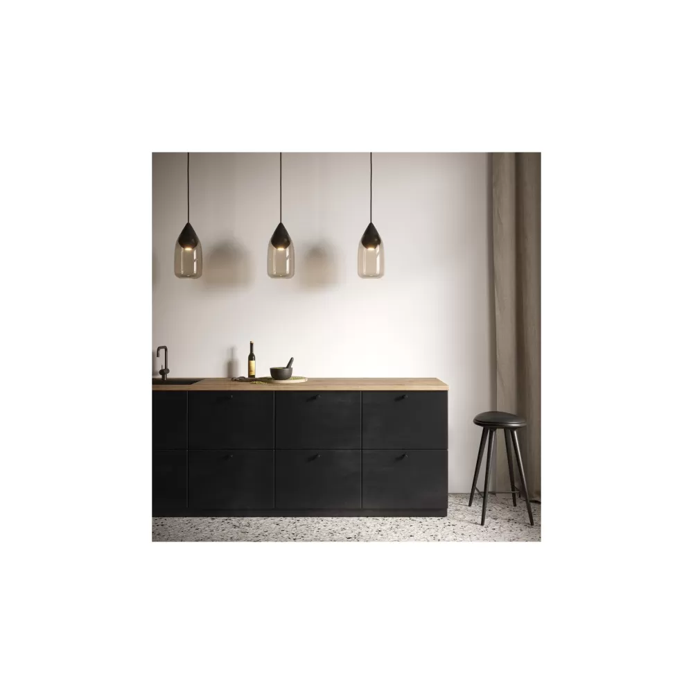 Sgabelli^Mater High Stool | Sgabello 74 Cm | Faggio Scuro - Pelle Nera