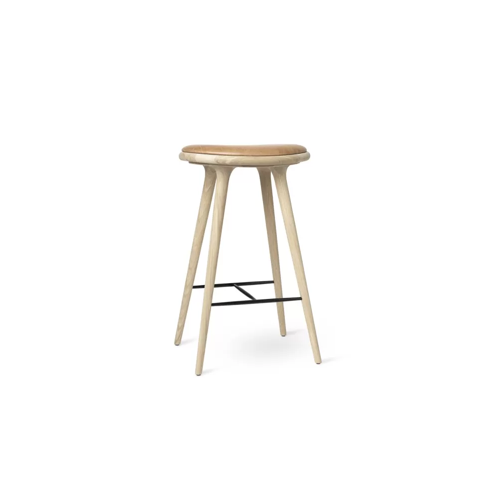 Sgabelli^Mater High Stool | Sgabello 74 Cm | Rovere - Cuoio