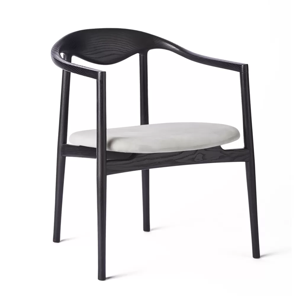 Sedie^Brdr. Krüger Jari Dining Chair | Sedia | Frassino Nero-Pelle Grigia