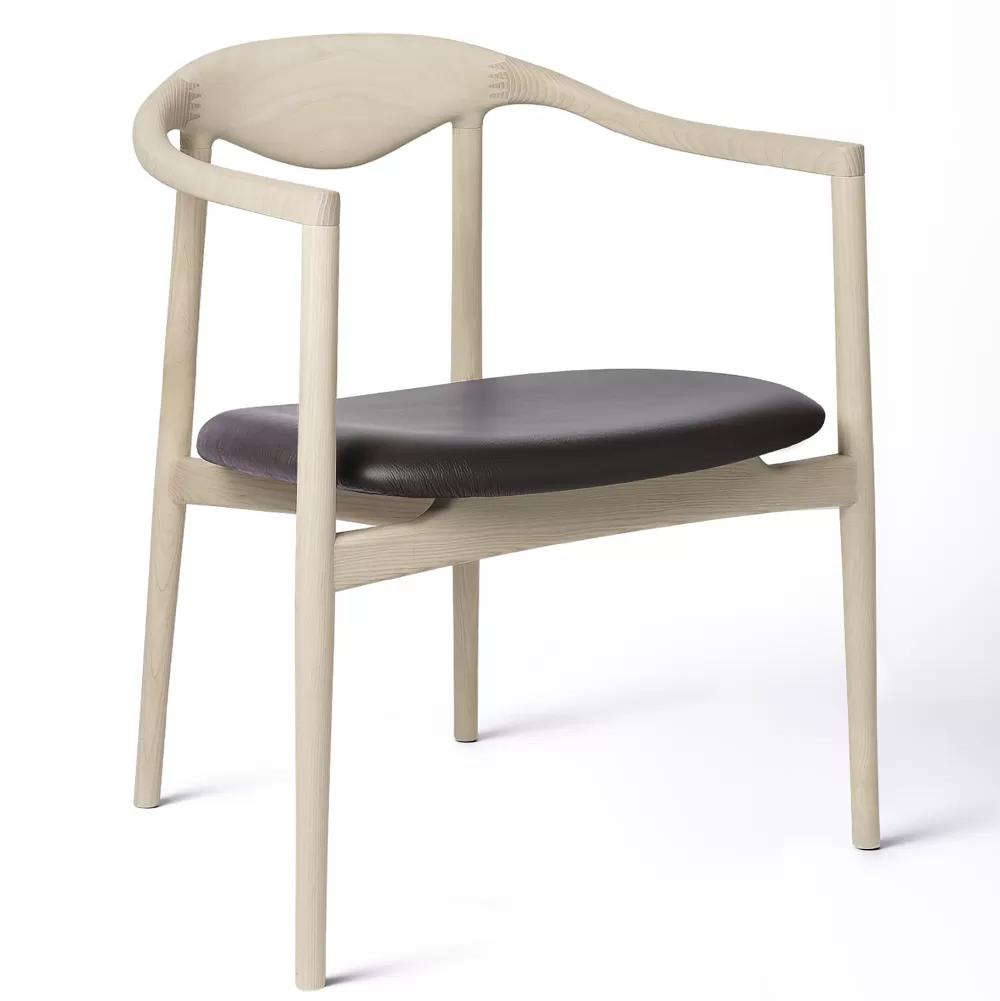 Sedie^Brdr. Krüger Jari Dining Chair | Sedia | Frassino-Pelle Marrone