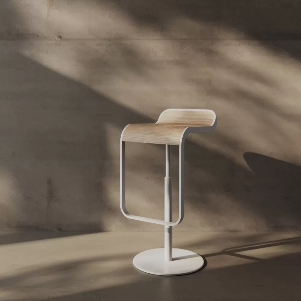 Sgabelli^Lapalma Lem - S80 | Sgabello Girevole | Rovere - Bianco