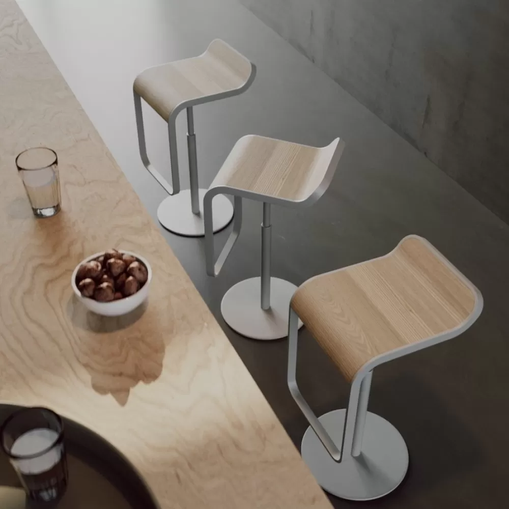 Sgabelli^Lapalma Lem - S80 | Sgabello Girevole | Rovere - Bianco