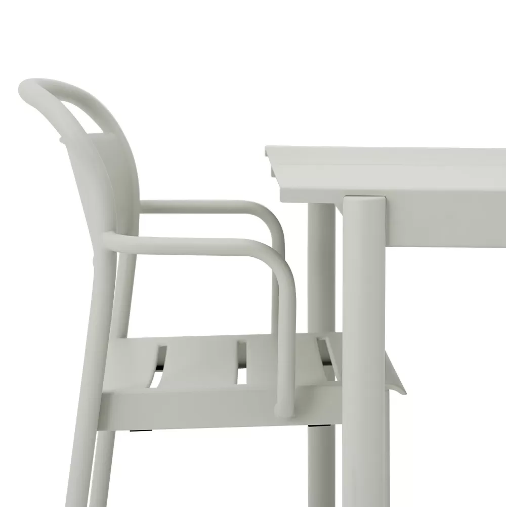 Sedie Per Esterni^Muuto Linear Steel Armchair | Sedia Con Braccioli Per Esterni | Grigio