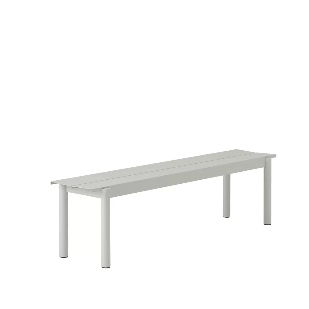 Sedie Per Esterni^Muuto Linear Steel Bench | Panca Per Esterni | Grigio