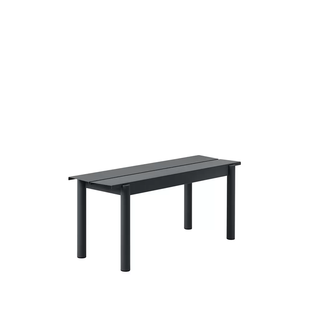 Sedie Per Esterni^Muuto Linear Steel Bench | Panca Per Esterni | Nero