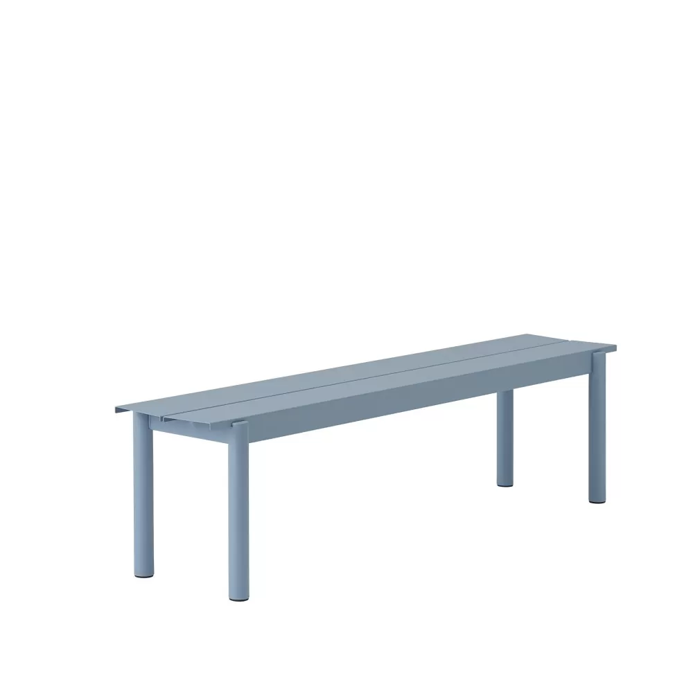 Sedie Per Esterni^Muuto Linear Steel Bench | Panca Per Esterni | Pale Blue