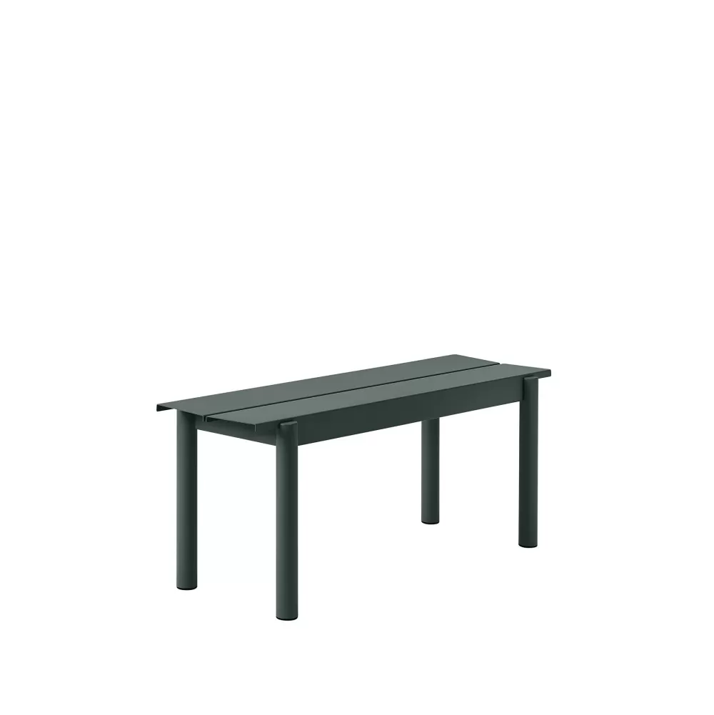 Sedie Per Esterni^Muuto Linear Steel Bench | Panca Per Esterni | Verde Scuro