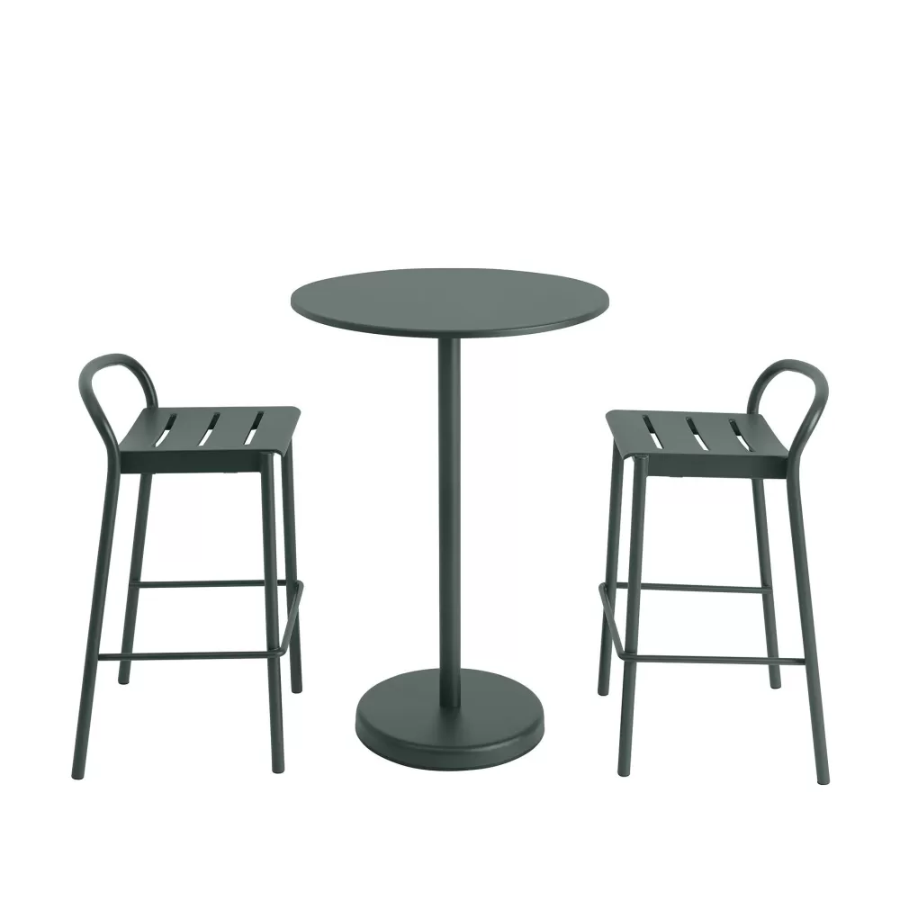 Tavolini^Muuto Linear Steel Cafe Table | Tavolino | Verde Scuro