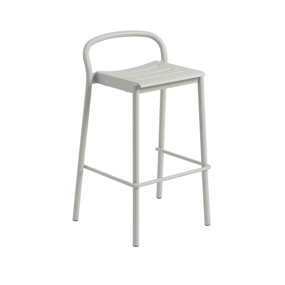 Sedie Per Esterni^Muuto Linear Steel Counter Stool | Sgabello Da Banco | Grigio