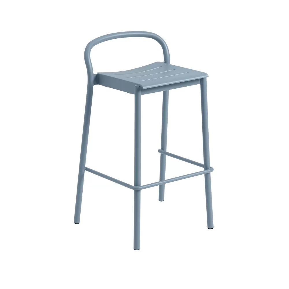 Sedie Per Esterni^Muuto Linear Steel Counter Stool | Sgabello Da Banco | Pale Blue