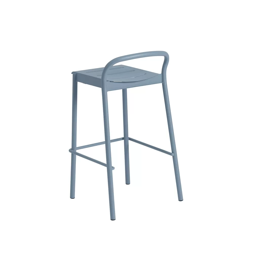 Sedie Per Esterni^Muuto Linear Steel Counter Stool | Sgabello Da Banco | Pale Blue