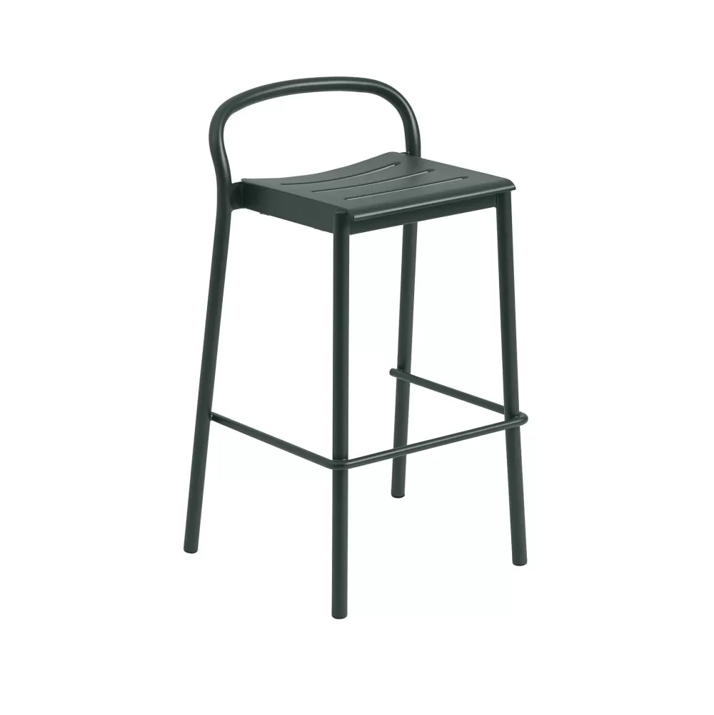 Sedie Per Esterni^Muuto Linear Steel Counter Stool | Sgabello Da Banco | Verde Scuro