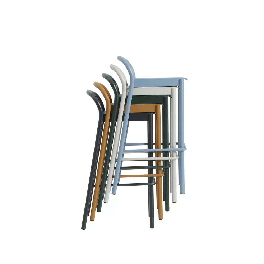 Sedie Per Esterni^Muuto Linear Steel Counter Stool | Sgabello Da Banco | Verde Scuro