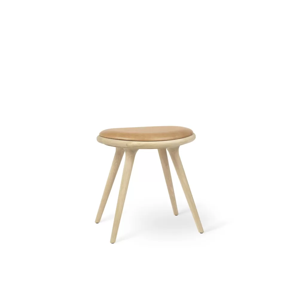 Sgabelli^Mater Low Stool | Sgabello 47 Cm | Rovere - Cuoio