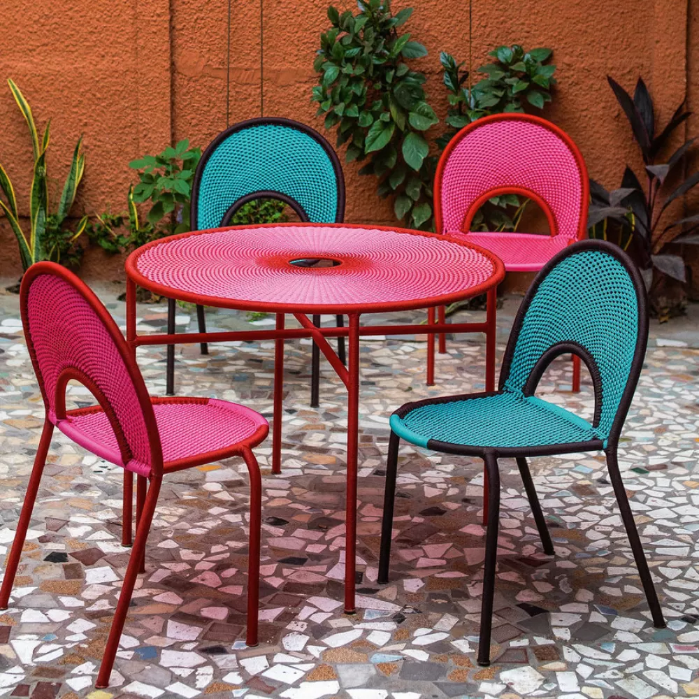 Tavoli Per Esterni^Moroso M'Afrique Banjooli Large Table | Tavolo Grande | Rosso-Rosa