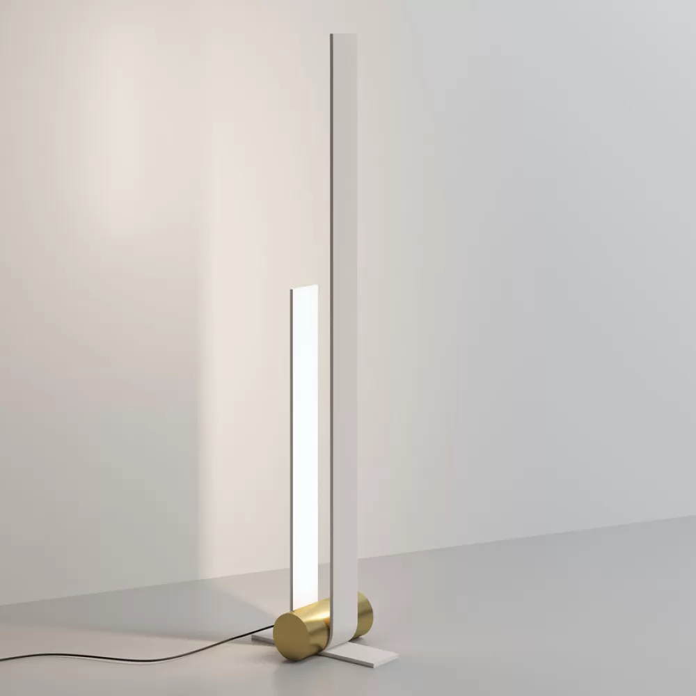 Lampade Da Terra^TOOY Nastro | Lampada Da Terra | Beige-Ottone