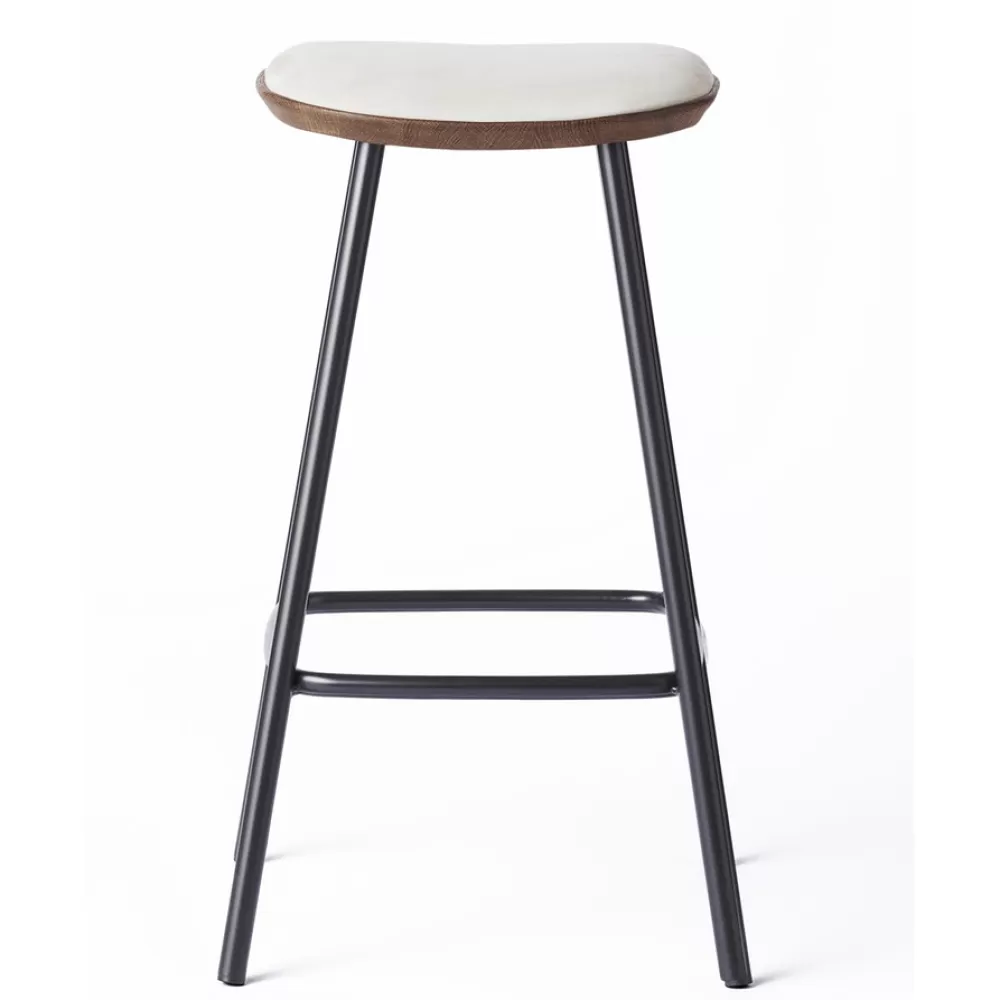 Sgabelli^Brdr. Krüger Pauline Bar Stool H65 | Sgabello | Metallo-Rovere Fume-Pelle Grigia
