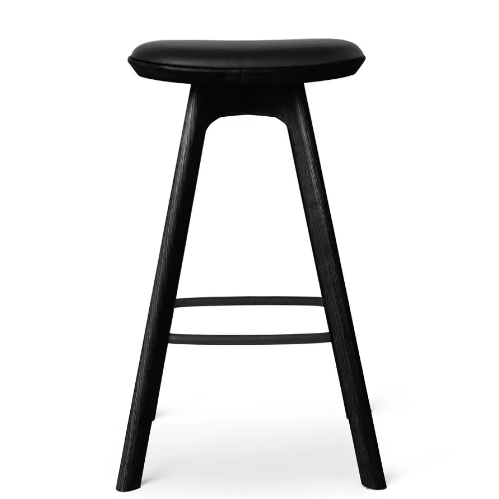 Sgabelli^Brdr. Krüger Pauline Bar Stool H65 | Sgabello | Rovere Nero-Pelle Nera