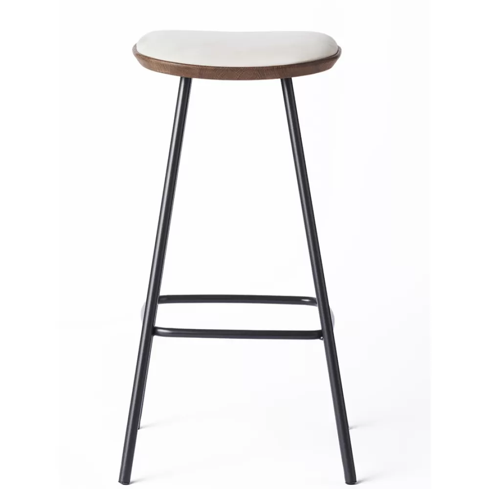 Sgabelli^Brdr. Krüger Pauline Bar Stool H75 | Sgabello | Metallo-Rovere Fume-Pelle Grigio