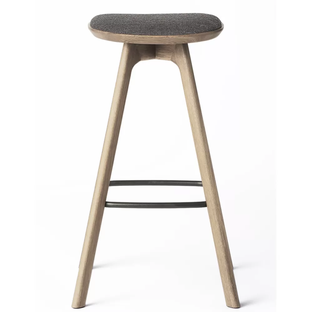 Sgabelli^Brdr. Krüger Pauline Bar Stool H75 | Sgabello | Rovere - Tessuto Grigio