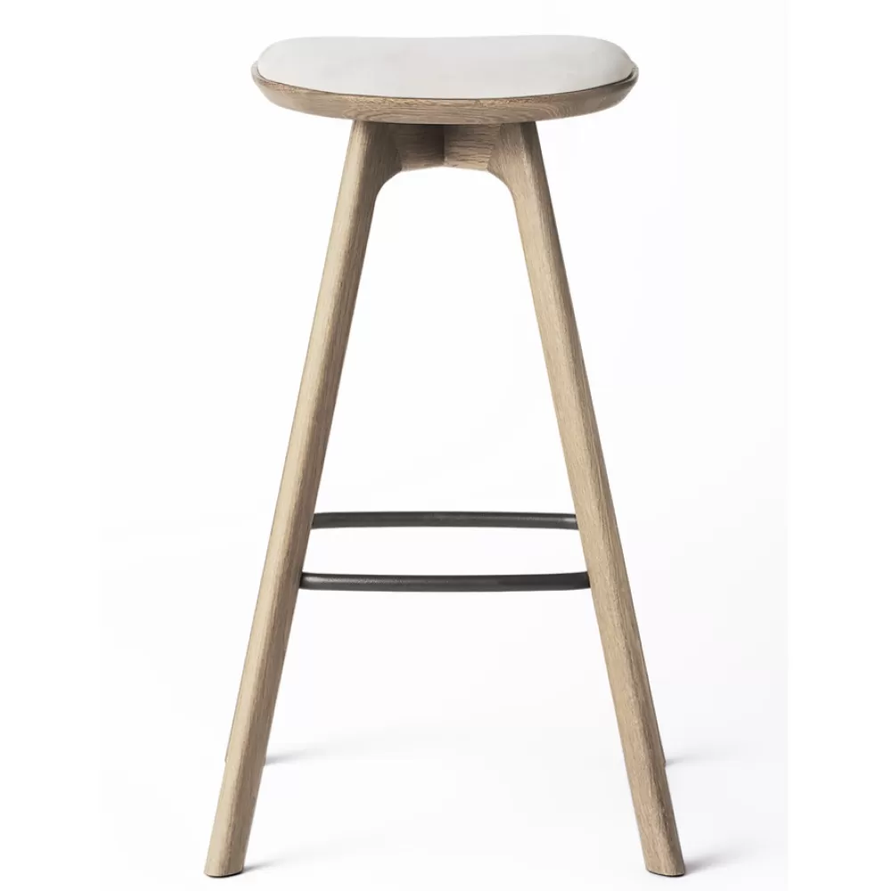 Sgabelli^Brdr. Krüger Pauline Bar Stool H75 | Sgabello | Rovere Oliato-Pelle Grigia