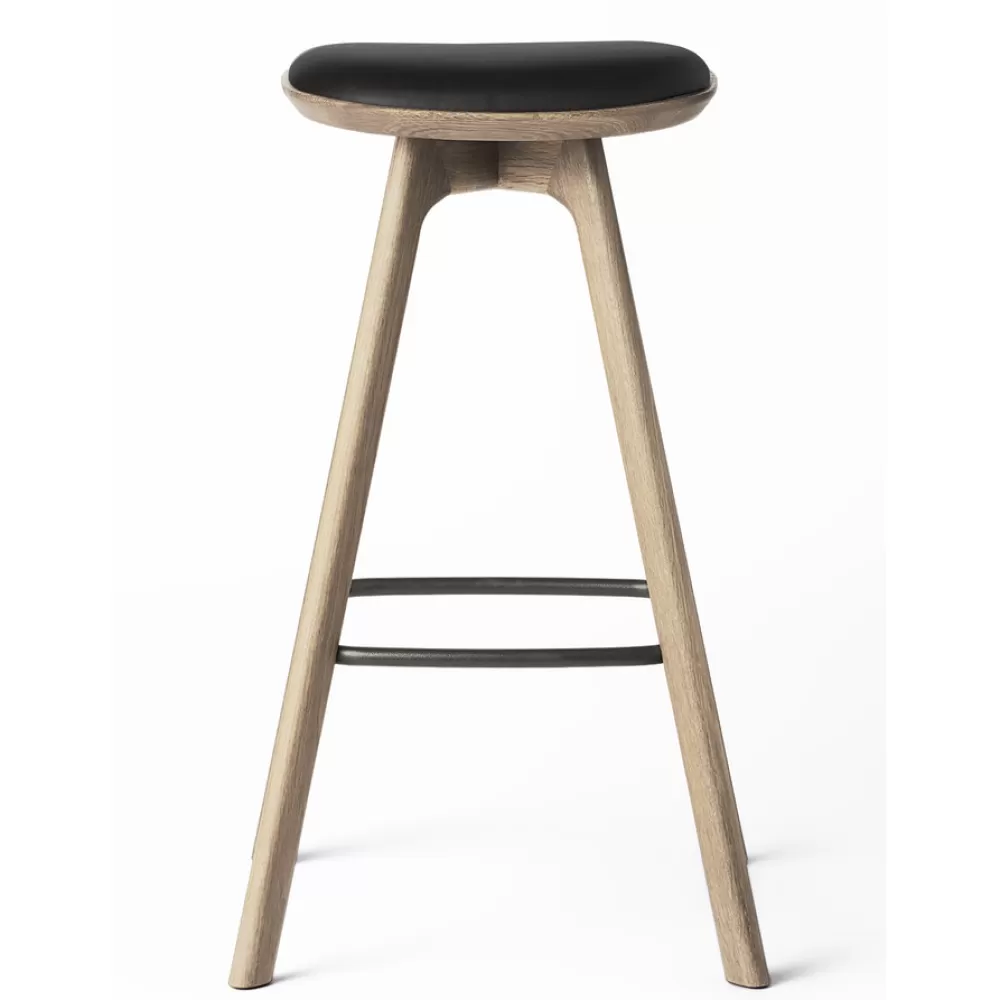 Sgabelli^Brdr. Krüger Pauline Bar Stool H75 | Sgabello | Rovere Oliato-Pelle Nera