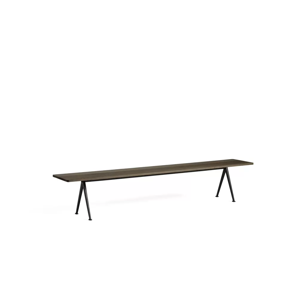 Panche^HAY Pyramid Bench 12 | Panca 250 - Struttura Nera - Rovere Affumicato
