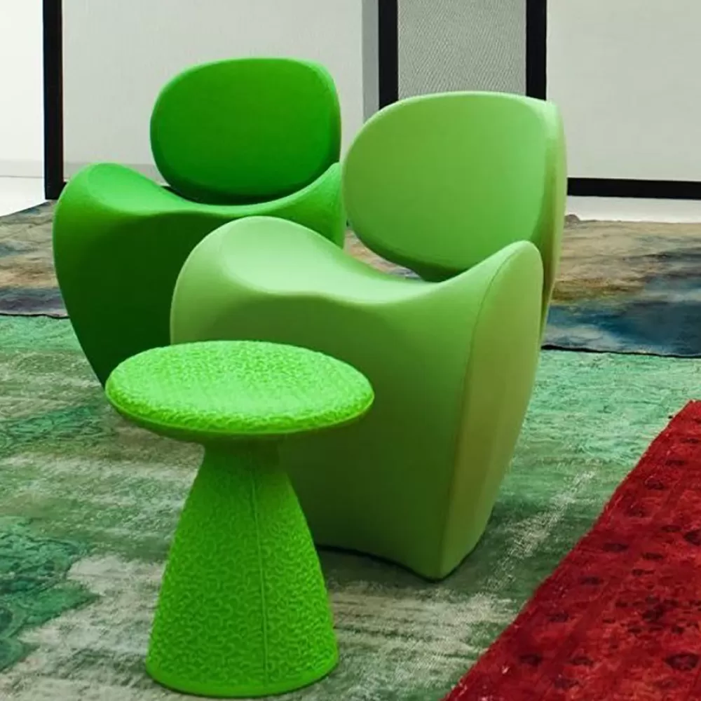 Sgabelli^Moroso Shitake Stool | Sgabello Basso | Verde Fluo