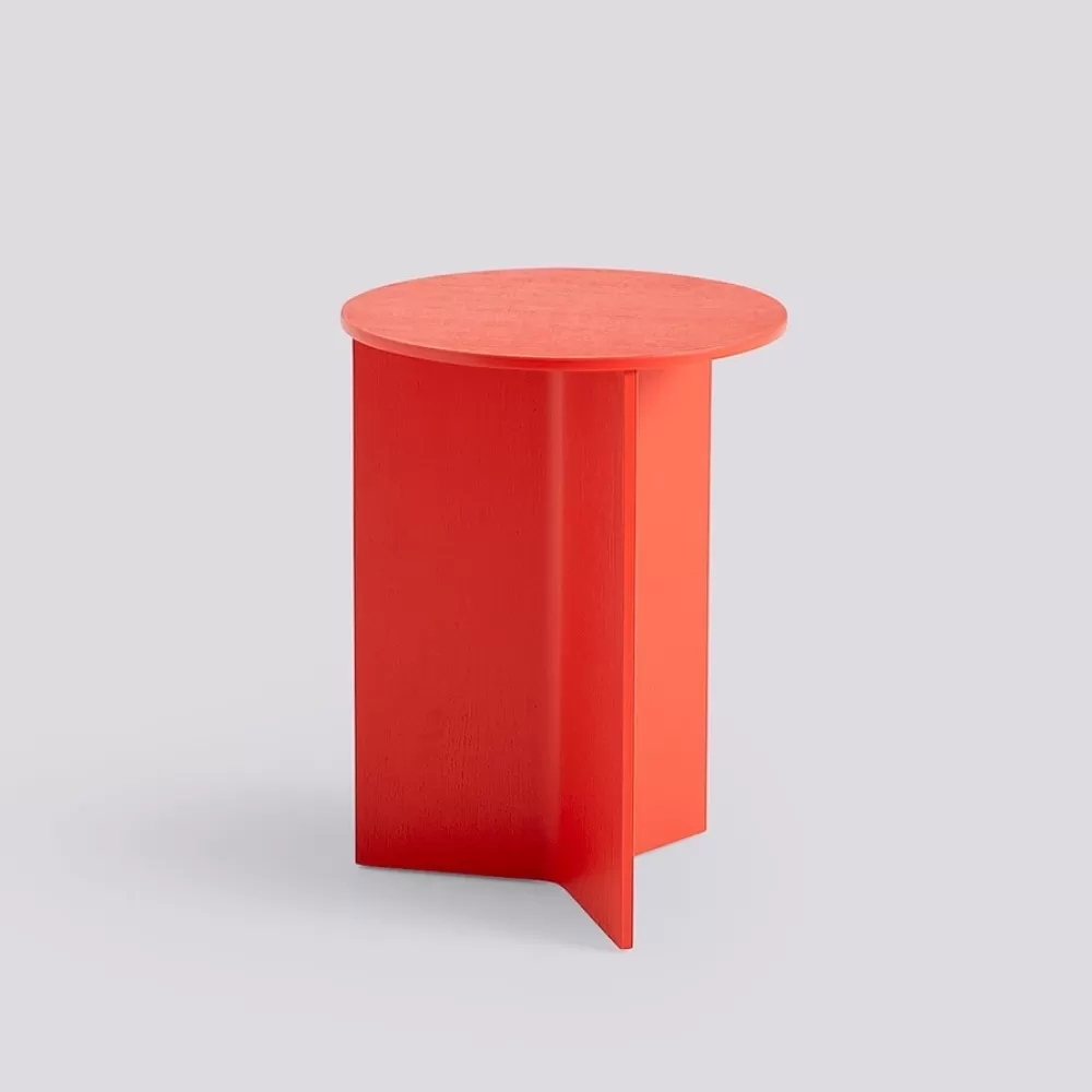 Tavolini^HAY Slit Table Round High | Tavolino Rotondo Alto | Candy Red