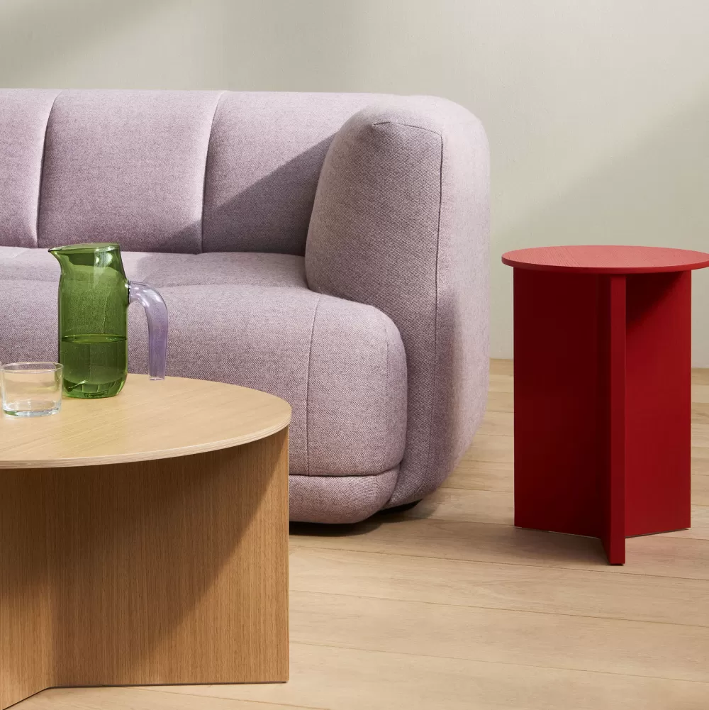 Tavolini^HAY Slit Table Round High | Tavolino Rotondo Alto | Candy Red