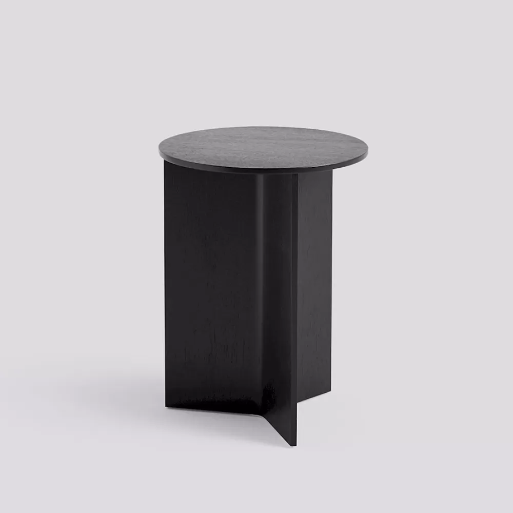 Tavolini^HAY Slit Table Round High | Tavolino Rotondo Alto | Nero