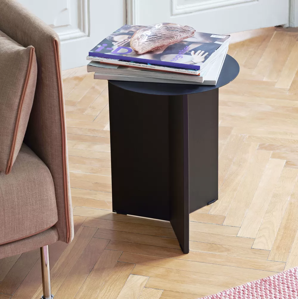 Tavolini^HAY Slit Table Round High | Tavolino Rotondo Alto | Nero