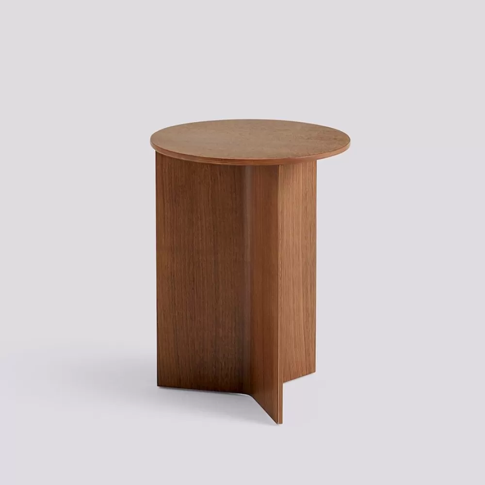 Tavolini^HAY Slit Table Round High | Tavolino Rotondo Alto | Noce