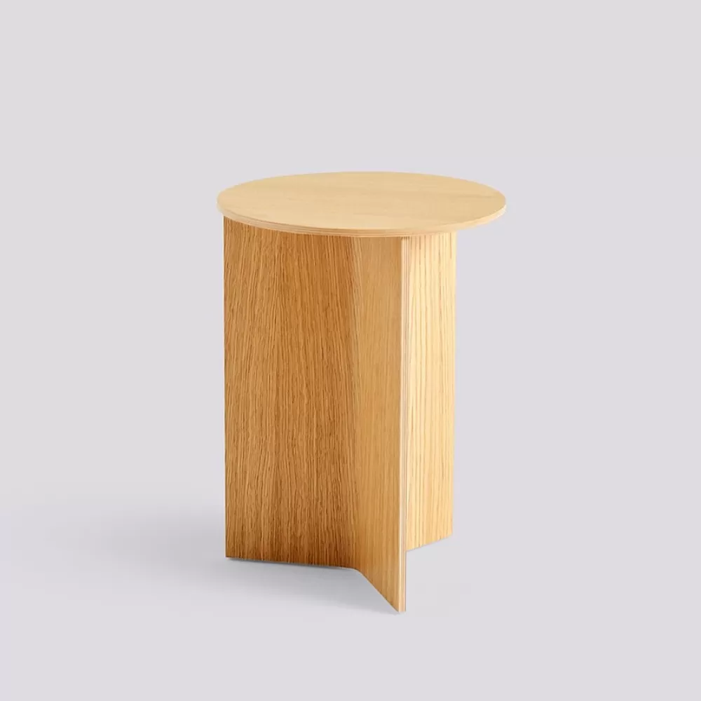 Tavolini^HAY Slit Table Round High | Tavolino Rotondo Alto | Rovere