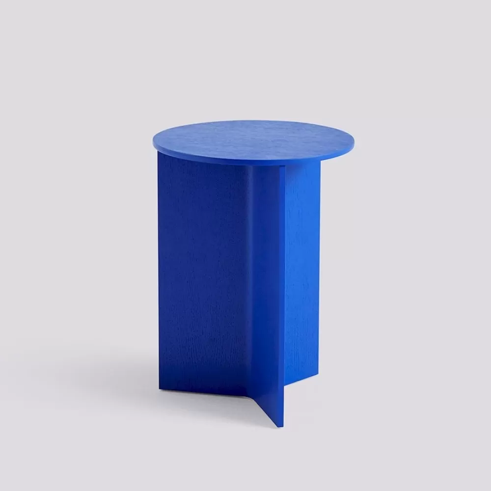 Tavolini^HAY Slit Table Round High | Tavolino Rotondo Alto | Vivid Blue