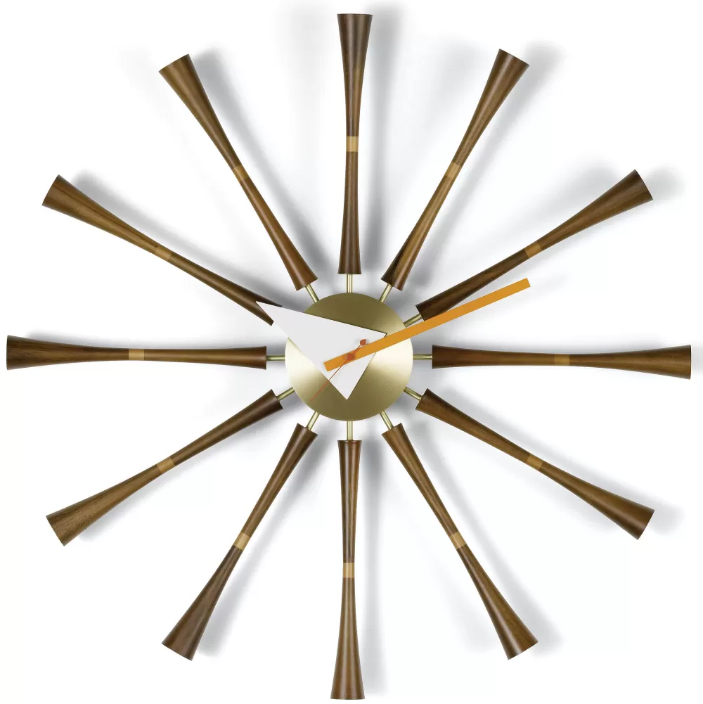Orologi^Vitra Spindle Clock | Orologio Da Parete | Noce/Alluminio