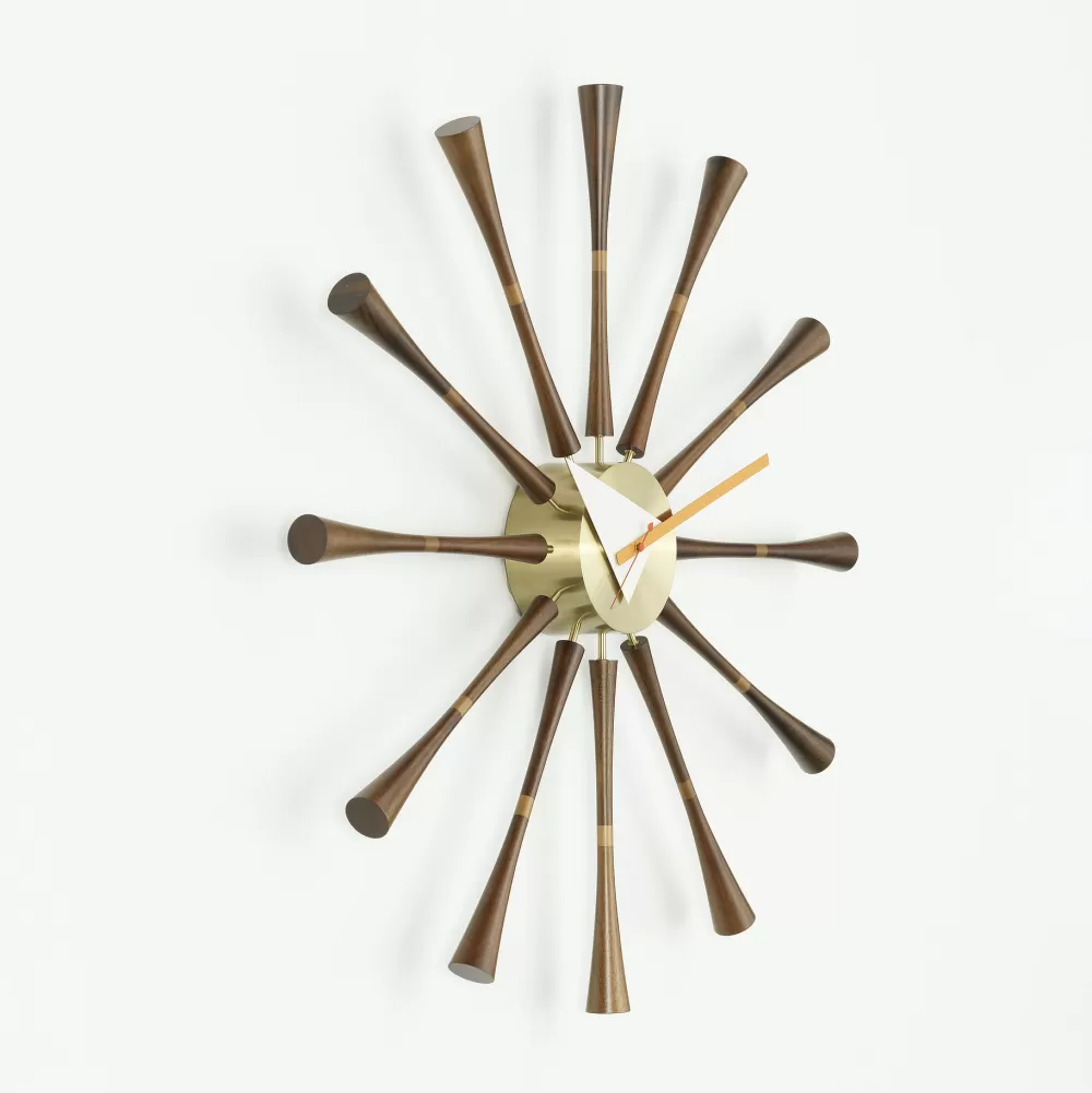Orologi^Vitra Spindle Clock | Orologio Da Parete | Noce/Alluminio