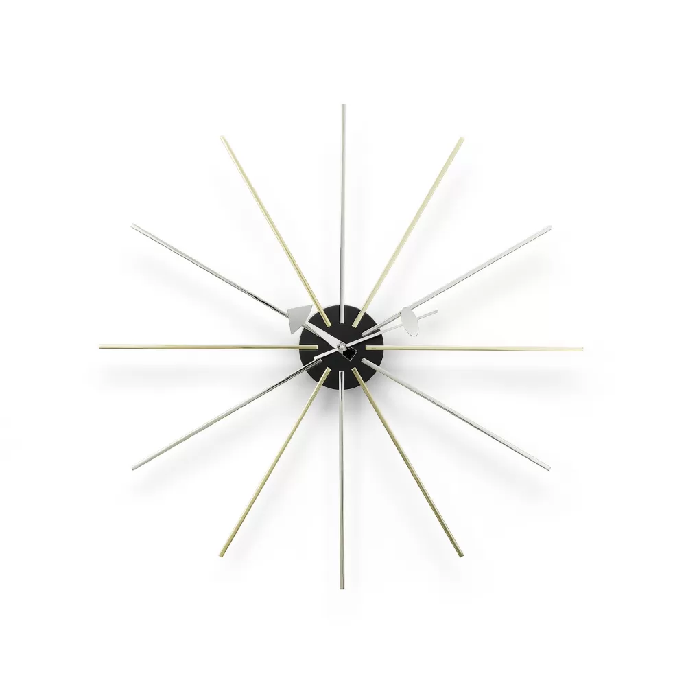 Orologi^Vitra Star Clock | Orologio Da Parete | Cromo/Ottone