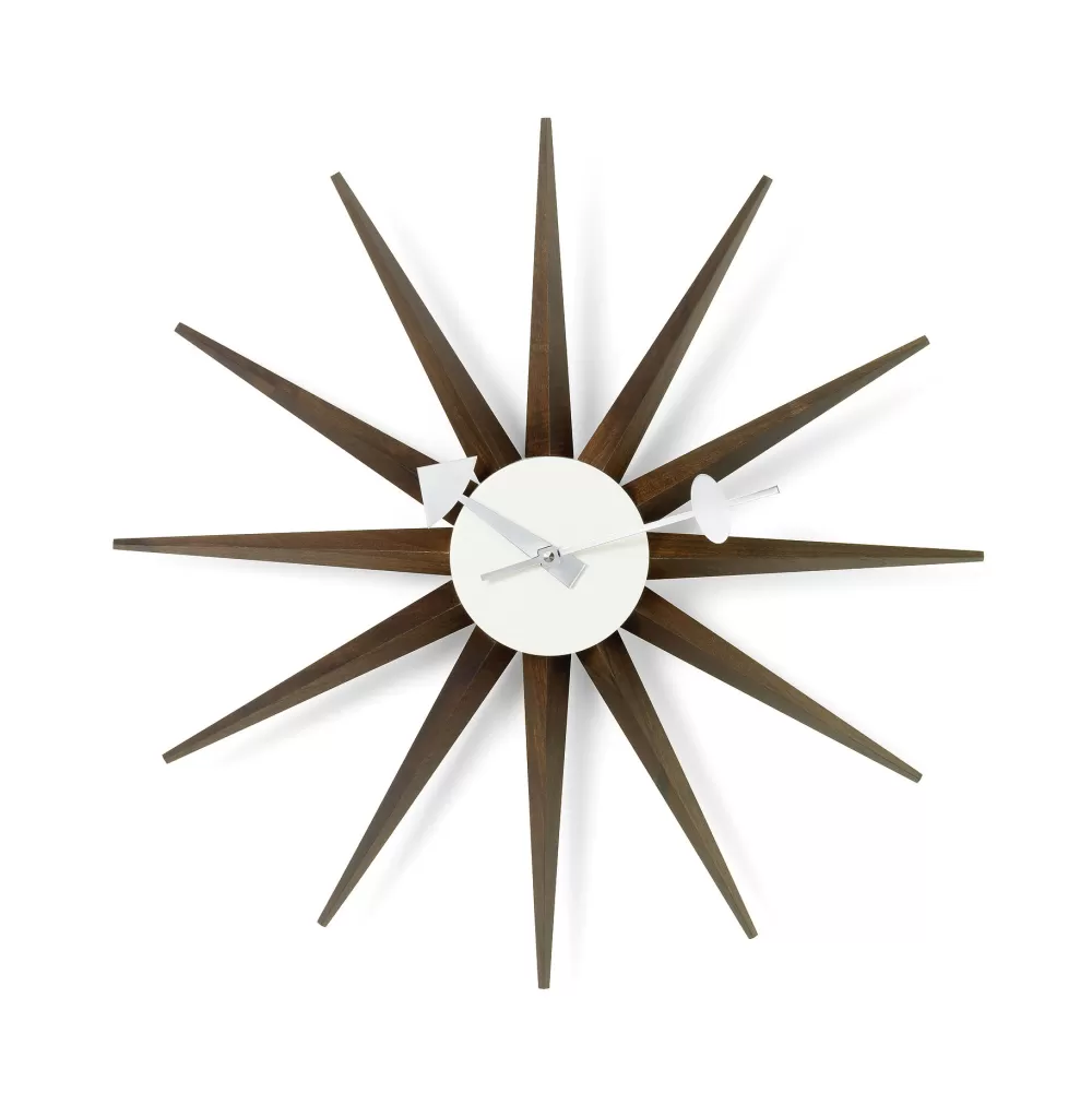 Orologi^Vitra Sunburst Clock | Orologio Da Parete | Noce