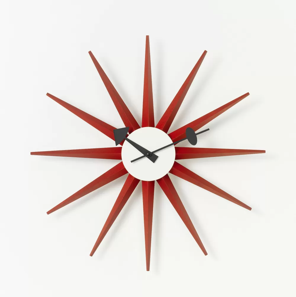 Orologi^Vitra Sunburst Clock | Orologio Da Parete | Rosso