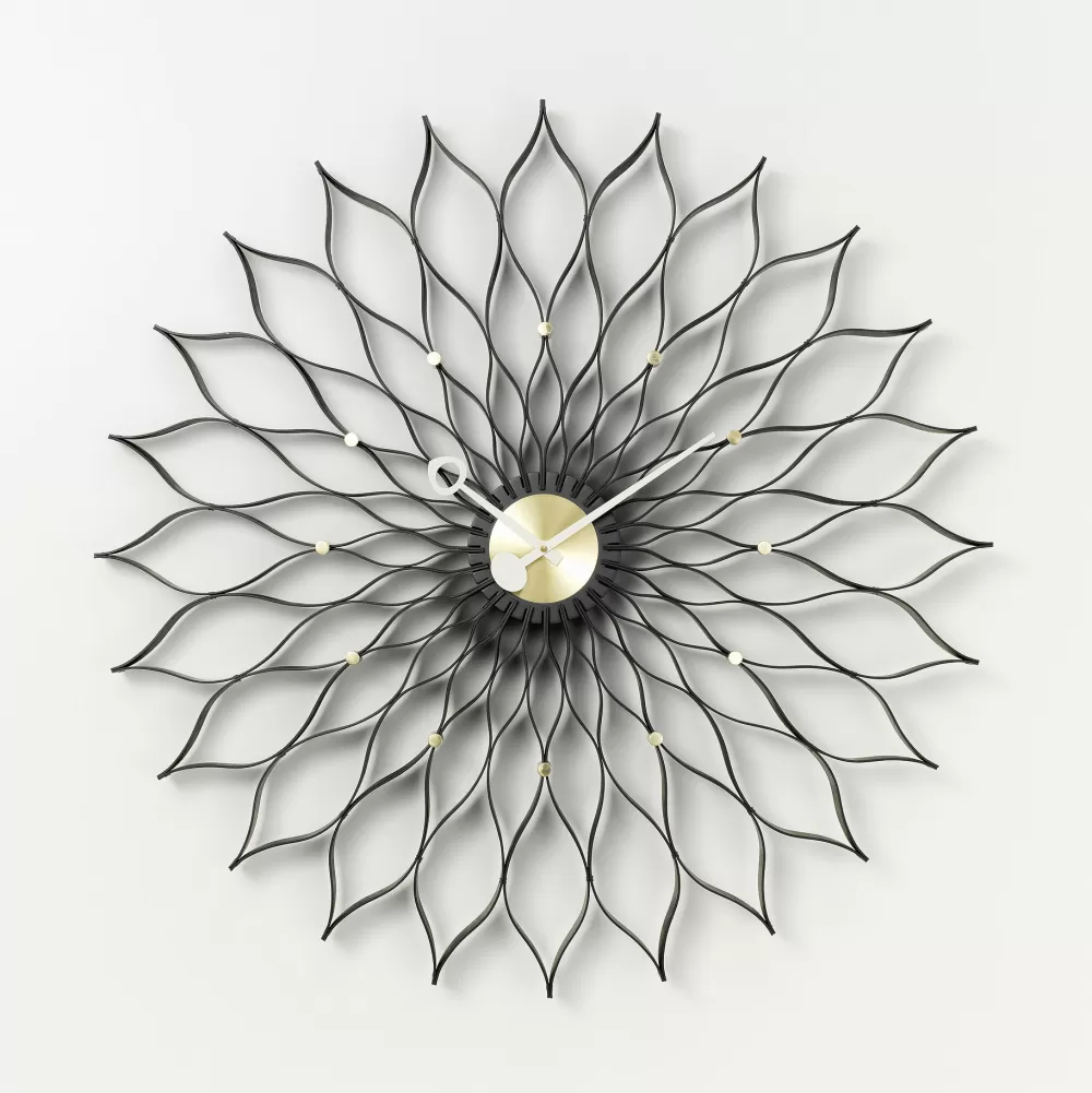 Orologi^Vitra Sunflower Clock | Orologio Da Parete | Frassino / Ottone