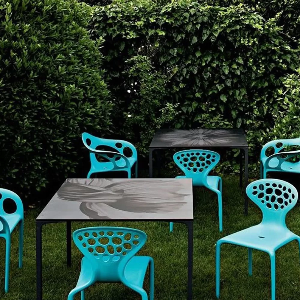 Sedie^Moroso Supernatural Chair | Sedia Per Esterni | Turchese-Schienale Forato