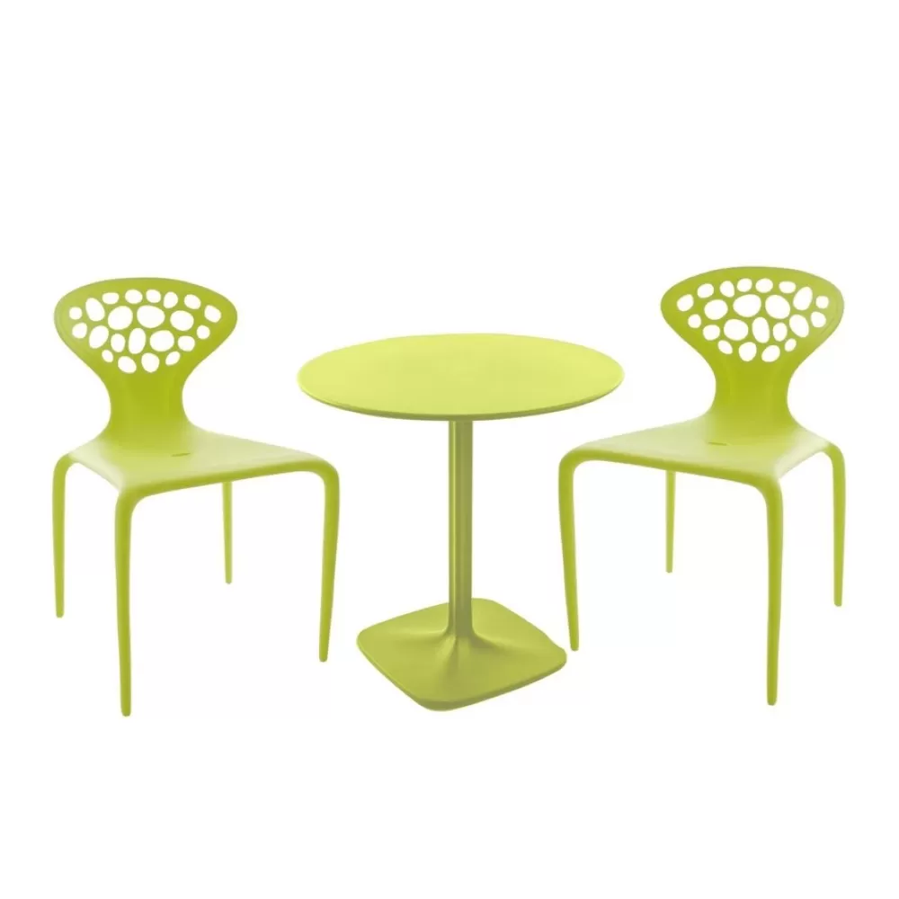 Sedie^Moroso Supernatural Chair | Sedia Per Esterni | Verde Fluo-Schienale Forato