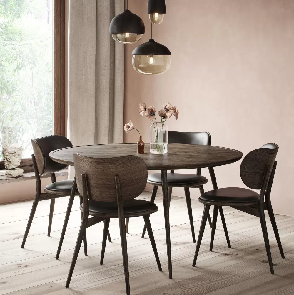 Sedie^Mater The Dining Chair | Sedia | Rovere Grigio Sirka - Pelle Nera